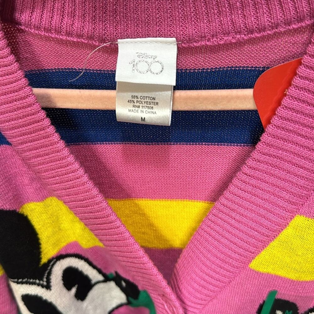 Disney 100 Mickey & Minnie Mouse Retro Re-Imagined Striped Cardigan M - Picture 4 of 5